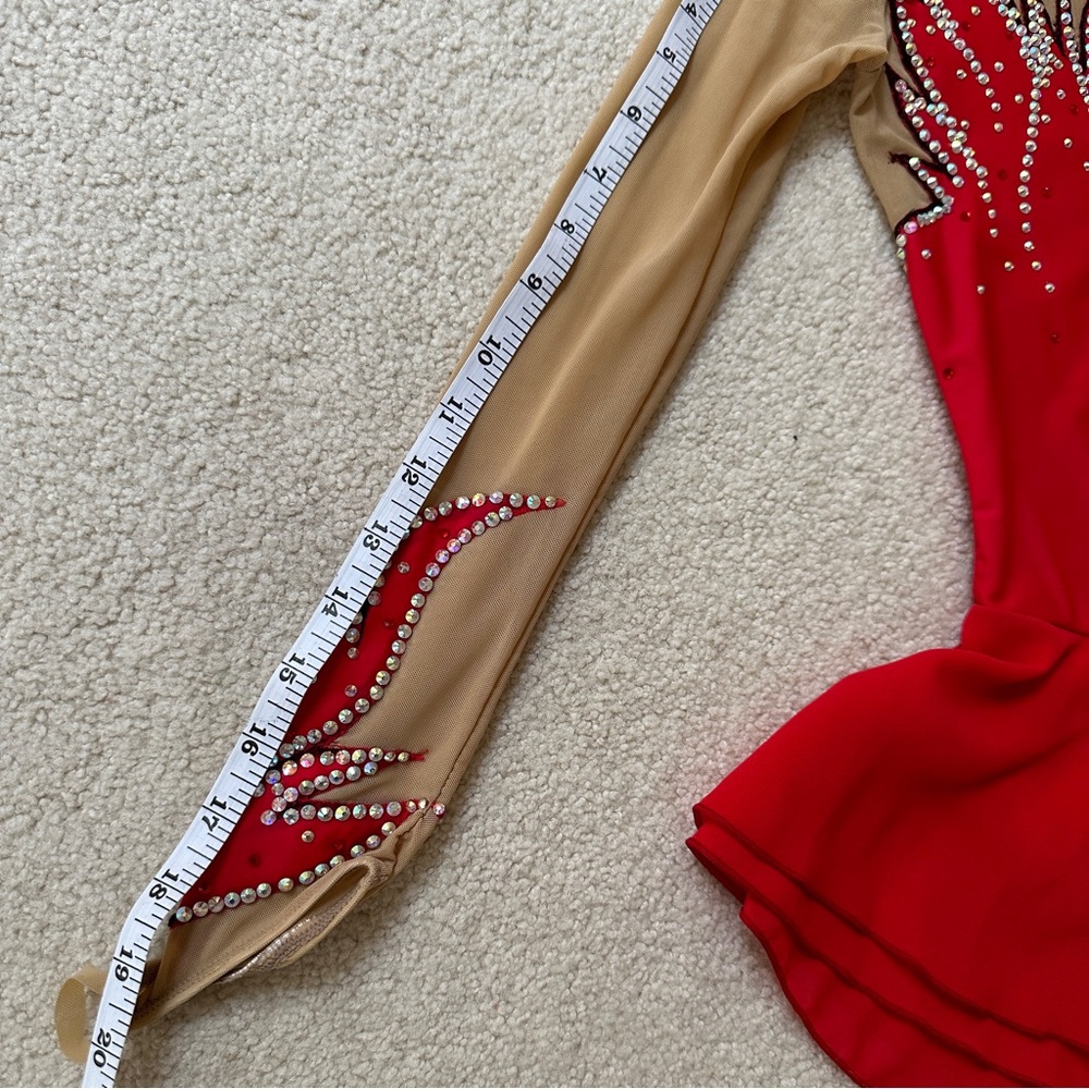 New Figure Skating Dress Size 12 (7~10T) with Hair Scrunchies (130~140cm) - Picture 10 of 10